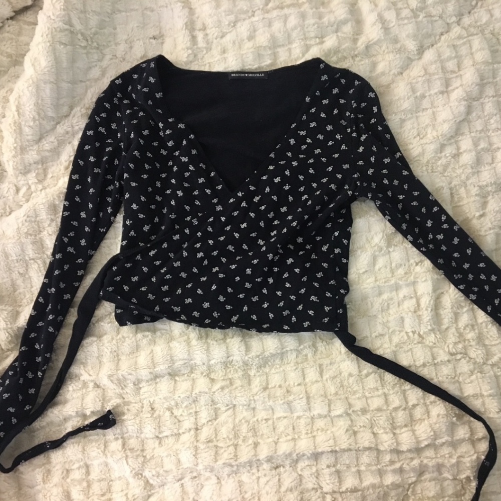 Brandy Melville Cropped Wrap Top